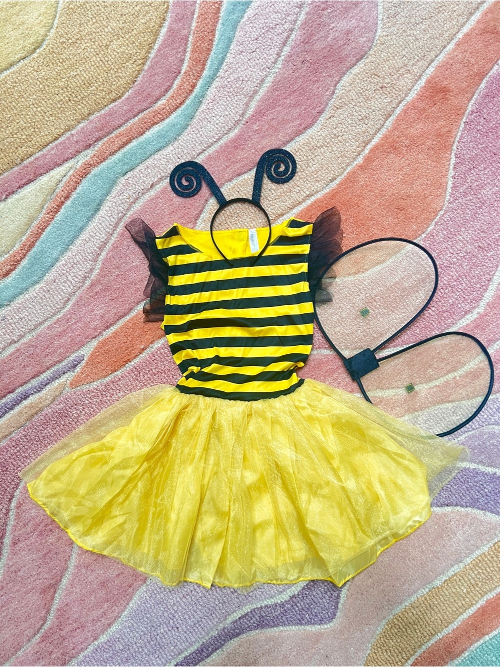 Kids Bumblebee Halloween Costume with Wings and Antenna - girl 12-14